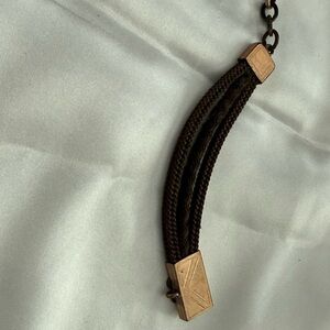 Antique/Vintage Watch fob- braided hair band with gold ends.